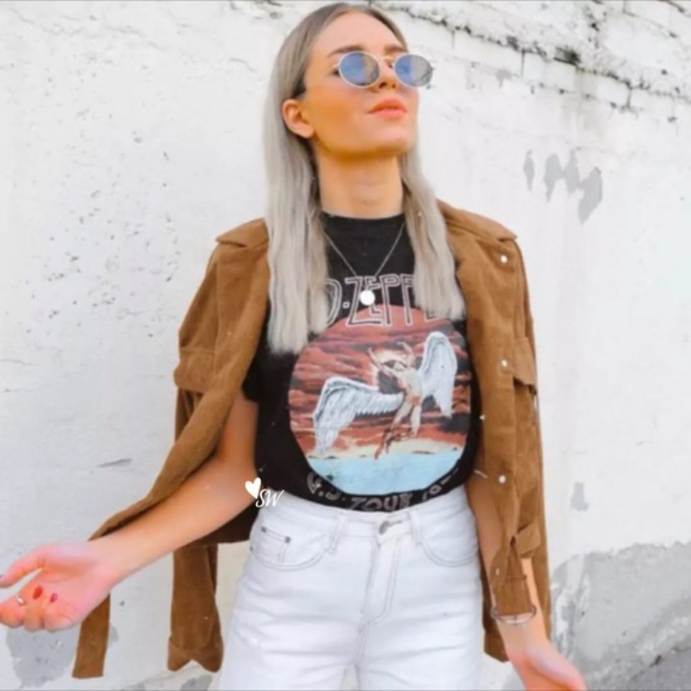 Led Zeppelin Rock Band Tee Graphic US Tour Boho - Picture 4 of 5